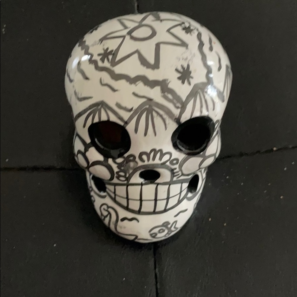 Skull black and white art piece